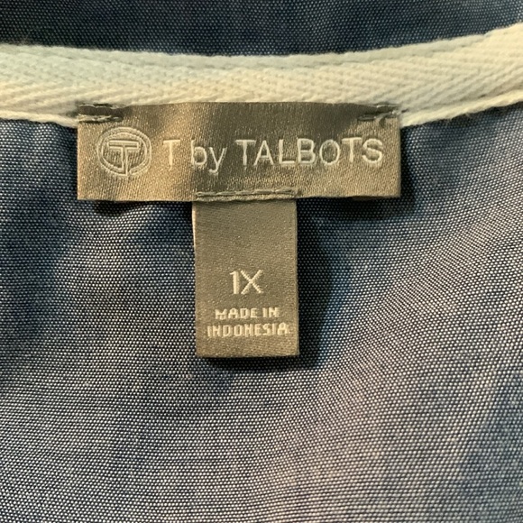 T by Talbots Zip Up Jacket Blue Yellow Blue With Cuffs 1X - Picture 11 of 11